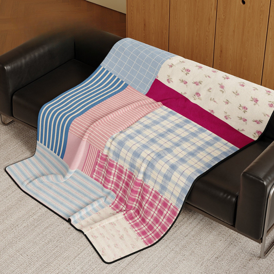 Vintage Patchwork Flannel Throw Blanket