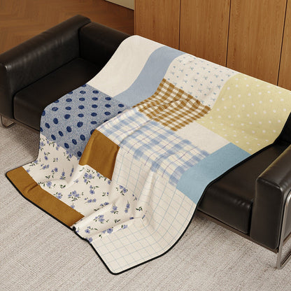 Vintage Patchwork Flannel Throw Blanket
