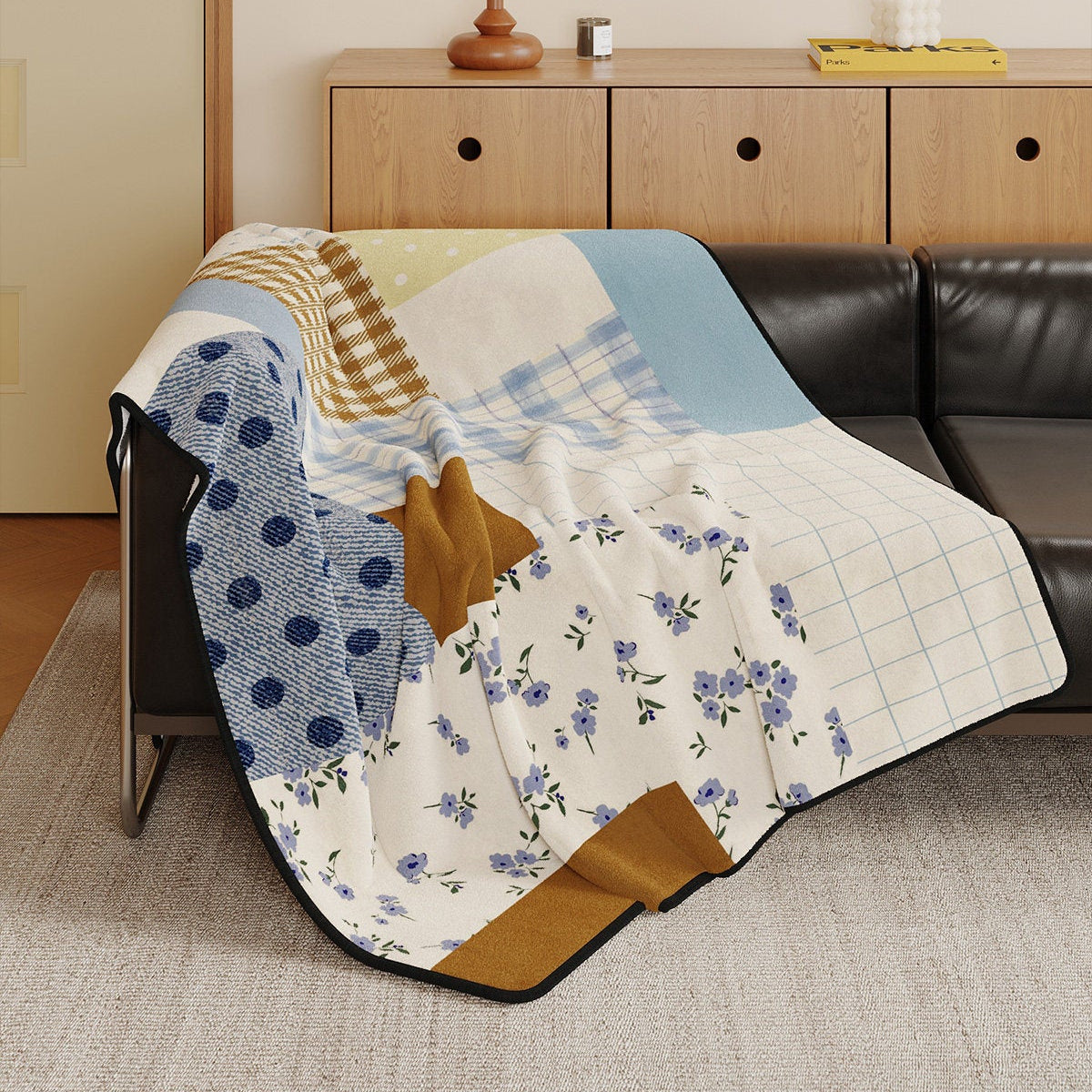 Vintage Patchwork Flannel Throw Blanket