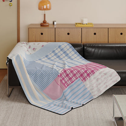 Vintage Patchwork Flannel Throw Blanket