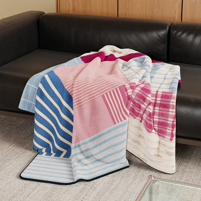 Vintage Patchwork Flannel Throw Blanket
