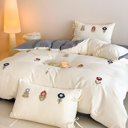 Whispering Petals · 100s Long Staple Cotton Flannel Bedding Set