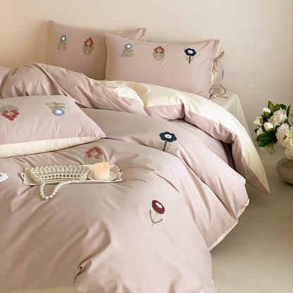 Whispering Petals · 100s Long Staple Cotton Flannel Bedding Set