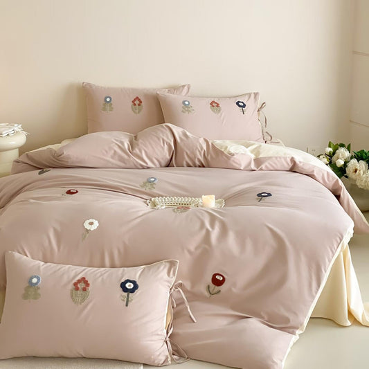 Whispering Petals · 100s Long Staple Cotton Flannel Bedding Set