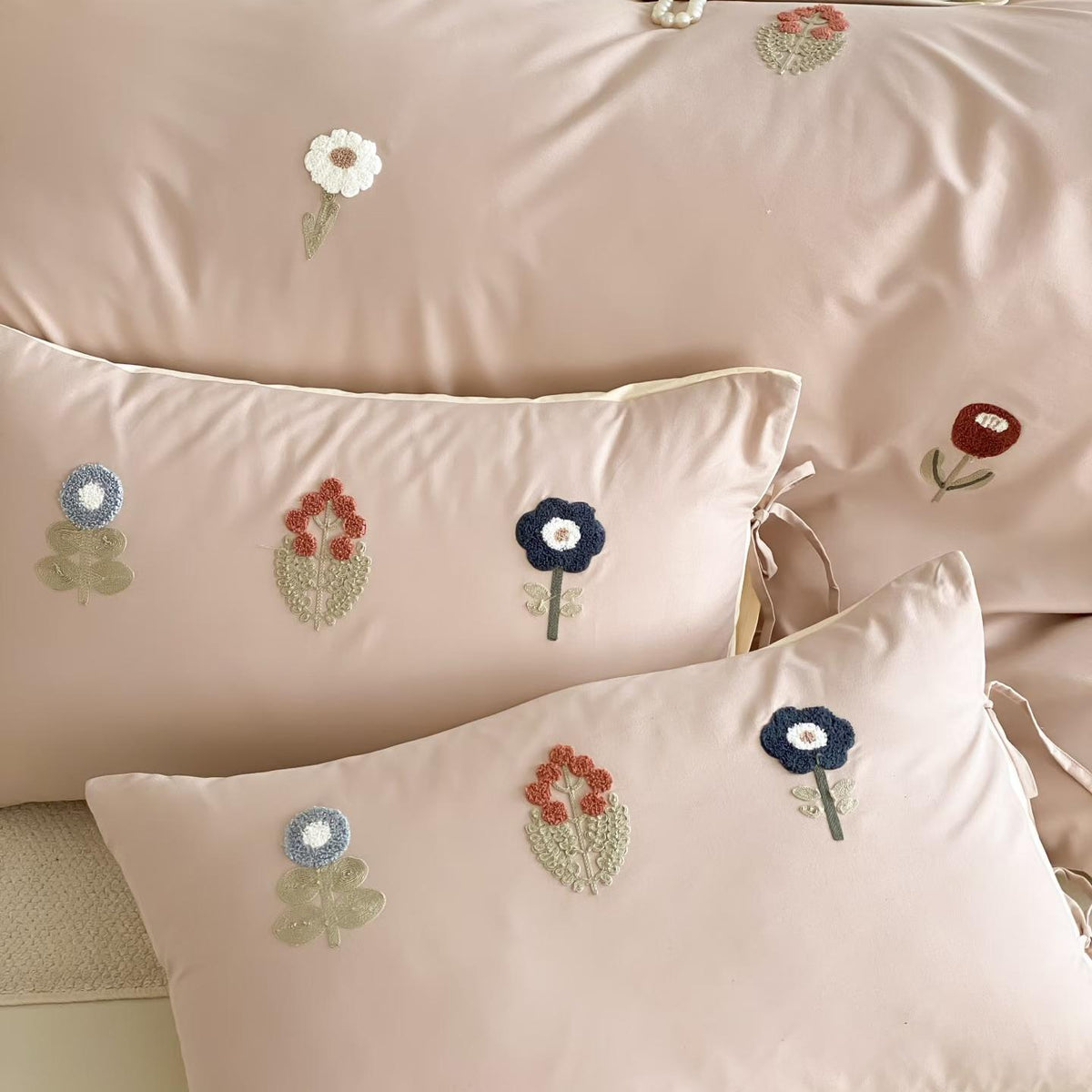 Whispering Petals · 100s Long Staple Cotton Flannel Bedding Set