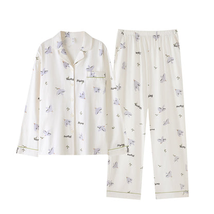Whispering Wings · Women's Cotton Long-Sleeve Pajama Set
