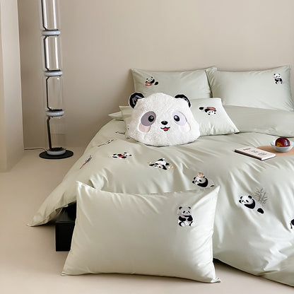 Panda Hugs · 100s Long Staple Cotton Bedding Set