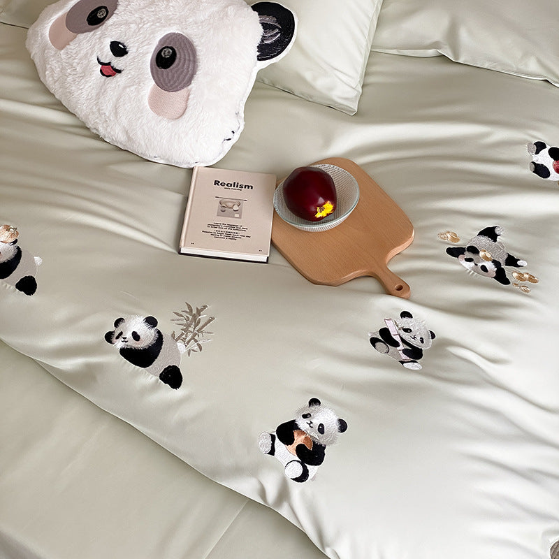 Panda Hugs · 100s Long Staple Cotton Bedding Set