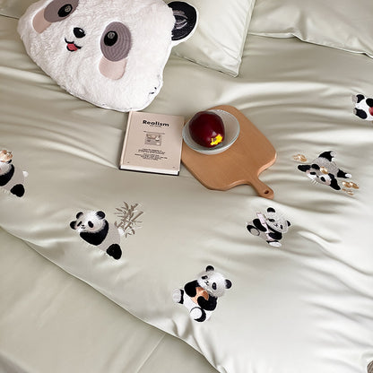 Panda Hugs · 100s Long Staple Cotton Bedding Set