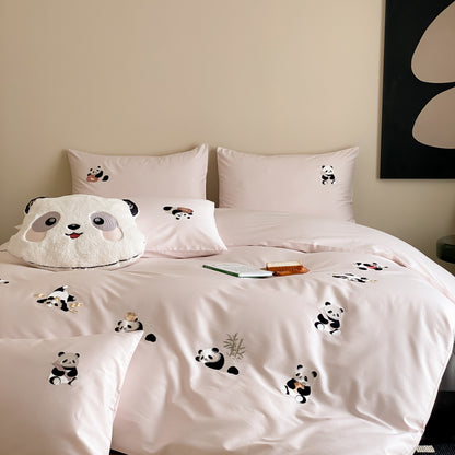 Panda Hugs · 100s Long Staple Cotton Bedding Set